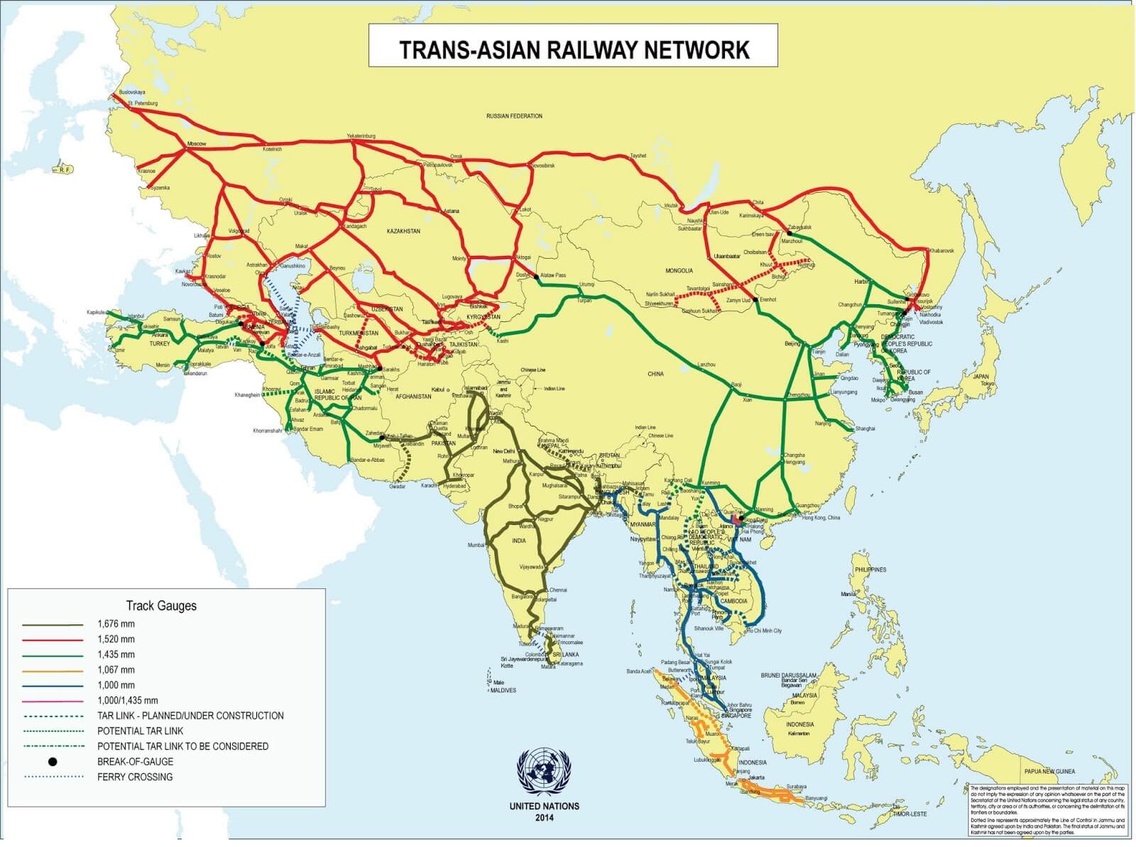 Asia Rail Map