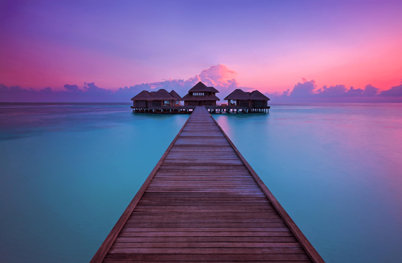 Maldives Resort at Sunset